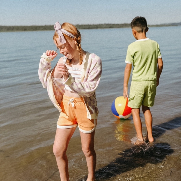 NWT Fin & Vince Track Shorts - Golden Earth - Picture 2 of 2